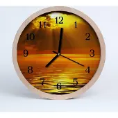 Tulup Holzuhr 30fi cm wanduhr - Sunset Natur