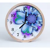 Tulup Holzuhr 20fi cm wanduhr - Blume Blumen