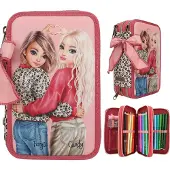 Depesche Buntstift "3-Fach Federtasche LEOHEART TOPModel 7,5 x 13 x 20 cm rosa"