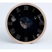 Tulup Holzuhr 30fi cm wanduhr - schwarze Spitzen - Meteore