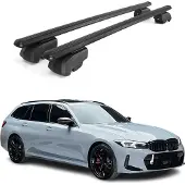 Omtec Dachträger Gepäckträger für BMW 3er Touring 2019-2021 ABE Aluminium Schwarz