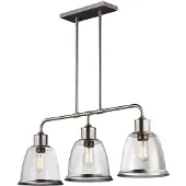 Elstead Lighting Hobson Zeitgenössische Kronleuchter Satin Nickel Stahl 3 Lichter E27