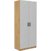 Masseno Drehtürenschrank MALTESA 80 cm Kleiderschrank Schlafzimmer Schrank 2-türig Grau