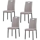 HTI Stuhl 4er Set Denton Webstoff 41,5x52,5x96,5 cm Sitzhöhe 47 cm