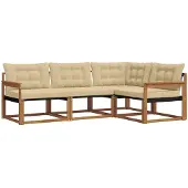 vidaXL Outdoor-Sofagarnitur 4 stk. Natur und Beige
