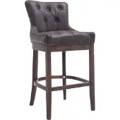 CLP Barhocker Lakewood Echtleder, Antik gepolstert antik dunkel | Farbe braun