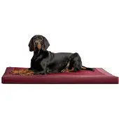 Tierlando CARLOS Ortho-Medic Orthopädische Hundematte Velours-Kunstleder VISCO Hundebett - Größe: 150x100cm | Farbe: 04 Dunkelrot