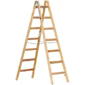 Euroline Holz Sprossenstehleiter 2x7 Sprossen