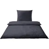Elegante Seersucker Bettwäsche-Garnitur Chelsea 7013 Größe 40x80 155x200 cm Farbe Anthrazit