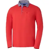 Franco Bettoni Herren Poloshirt mit Hemdkragen langarm, atmungsaktiv und pflegeleicht