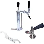 Ich-zapfe Komplett Set Bierpumpe, Picknickpumpe mit Kolbenschankhahn 3/4, Co2-Abgang, Flach