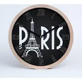 Tulup Holzuhr 20fi cm wanduhr - schwarze Spitzen - Paris