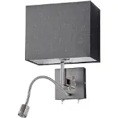 LUCANDE Wandlampe Rebekka, 31 cm, schwarz, LED-Lesearm