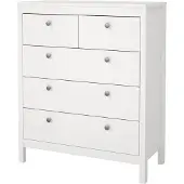 Ebuy24 Madrid Kommode 5 Schubladen weiß.