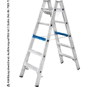 Iller-Leiter Iller Stufenstehleiter Alu Ergo Plus mit 2x10 Stufen 3,59m AH