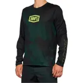 100% Airmatic LE Langarm Fahrrad Jersey, schwarz/grün, L