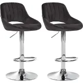 CLP 2er Set Barhocker Milet Samt C schwarz