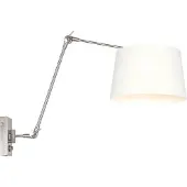 Steinhauer Wandleuchte Prestige Chic 1-flammig Stahl Matt/ Chintz Weiß 90x30cm