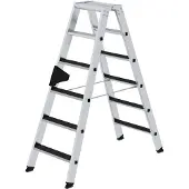 MUNK Günzburger Steigtechnik Stufen-Stehleiter beidseitig begehbar mit clip-step R13 2x6 Stufen