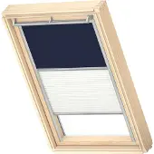 Velux Original Dachfenster Duo Verdunkelungsrollo für U08, Dunkelblau, mit grauer Führungsschiene