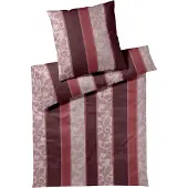 JOOP! Mako-Satin-Bettwäsche-Garnitur Paisley Stripes Farbe rouge Größe 135x200+80x80