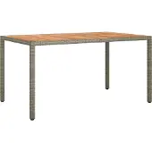 vidaXL Möbel Gartentisch Grau 150x90x75 cm Poly-Rattan - Gartentische 362545