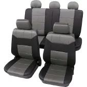 Petex Auto Sitzbezüge Universal Komplett Set 17-teilig - Dakar grau, Eco Class mit SAB 1 Vario Plus | Autositzbezüge / Schonbezüge von