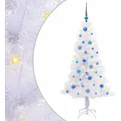 Syfax Künstlicher Weihnachtsbaum Weiß 150 cm PVC und Stahl