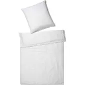 Elegante Halbleinen-Bettwäsche-Garnitur Breeze Farbe weiß Größe 200x200+2x80x80cm
