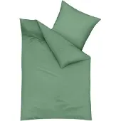 TRAUMSCHLAF Uni Feinbiber Bettwäsche Kissenbezug einzeln 65x100 cm hellgrün