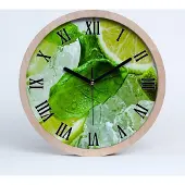Tulup Holzuhr 30fi cm wanduhr - schwarze Spitzen - Kalk Eis
