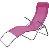 AGA Siestaliege Kippliege Sonnenliege Strandliege Gartenliege klappbar pink