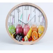 Tulup Holzuhr 20fi cm wanduhr - weiße Spitzen - Fruchtsmoothies