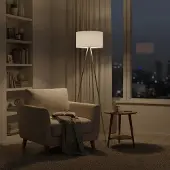 Braytron 3-Bein Stehleuchte 155cm E27 Modern mit Schirm Wohnzimmer Stehlampe Deckenfluter Weiß