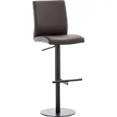 CLP Barhocker Cadiz mit Kunstlederbezug drehbar und höhenverstellbar bis 240 kg braun Gestell Farbe schwarz