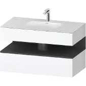 Duravit Einbauwaschtisch-Möbel-Set Qatego 100x55x60cm, gra m/we ma, Konsolen-Waschtischunterbau