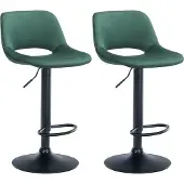 CLP 2er Set Barhocker Camden Samt drehbar und höhenverstellbar grün Material Gestell Metall matt schwarz