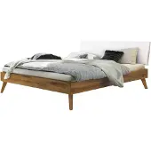 Hasena Trento Bett Pesaro 25 Wildeiche natur Kopfteil weiß 160x200