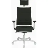 Topstar Sitness Life 80 weiss schwarz ergonomischer Bürostuhl mit beweglicher Sitzfläche und höhenverstellbaren Armlehnen, Bürostuhl Schreibtischstuhl Drehstuhl