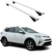 Omtec Dachträger Gepäckträger für Toyota RAV4 2012-2015 Grundträger Metall Silber 2tlg