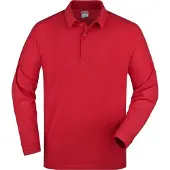 James & nicholson Polo-Piqué Long-Sleeved Klassisches Langarm Polo red, Gr. XL