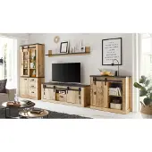 IMV Wohnwand Sherwood W3 Old Style hell anthrazit soft-close
