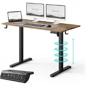 Sense7 NOJO LIGHT Höhenverstellbarer Schreibtisch Elektrisch 120x60 cm Dunkelbraun Schwarz Gaming Tisch Computertisch Stehtisch Memory PC Büro