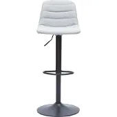 Miliboo - Verstellbare, drehbare Barhocker 360° aus hellgrauem Stoff und Metall (2er-Set) SAURY