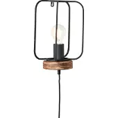 Brilliant Wandleuchte 1-flammig HxLxB 29x13,5x19 cm Tosh schwarz/antik/braun