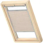 Velux Original Dachfenster Plissee für M06, Hellbeige, mit grauer Führungsschiene