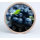 Tulup Holzuhr 20fi cm wanduhr - schwarze Spitzen - Blaubeeren