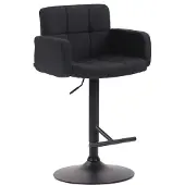 CLP Barhocker Los Angeles, Stoff höhenverstellbar und drehbar - schwarz Gestell Farbe schwarz