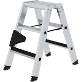 Proregal Stufen-Stehleiter beidseitig begehbar mit clip-step 2x3 Stufen