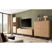 Empinio24 Wohnwand Eiche hell 3-teilig 403 cm Set-2 Como